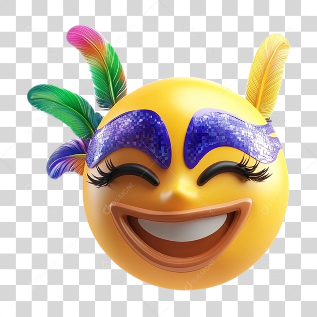 Emoji de Carnaval PNG Transparente