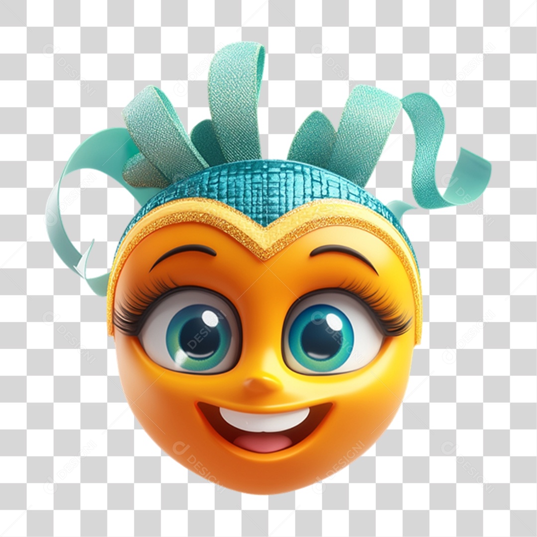 Emoji de Carnaval PNG Transparente