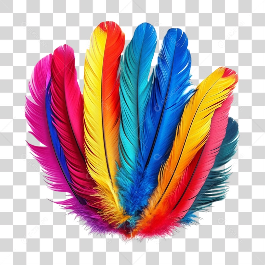 Penas Cores Carnaval PNG Transparente