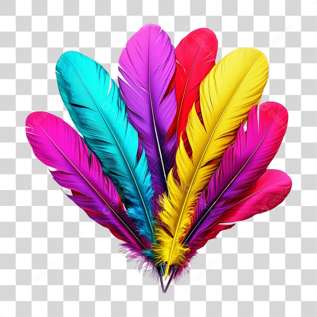 Penas Cores Carnaval PNG Transparente