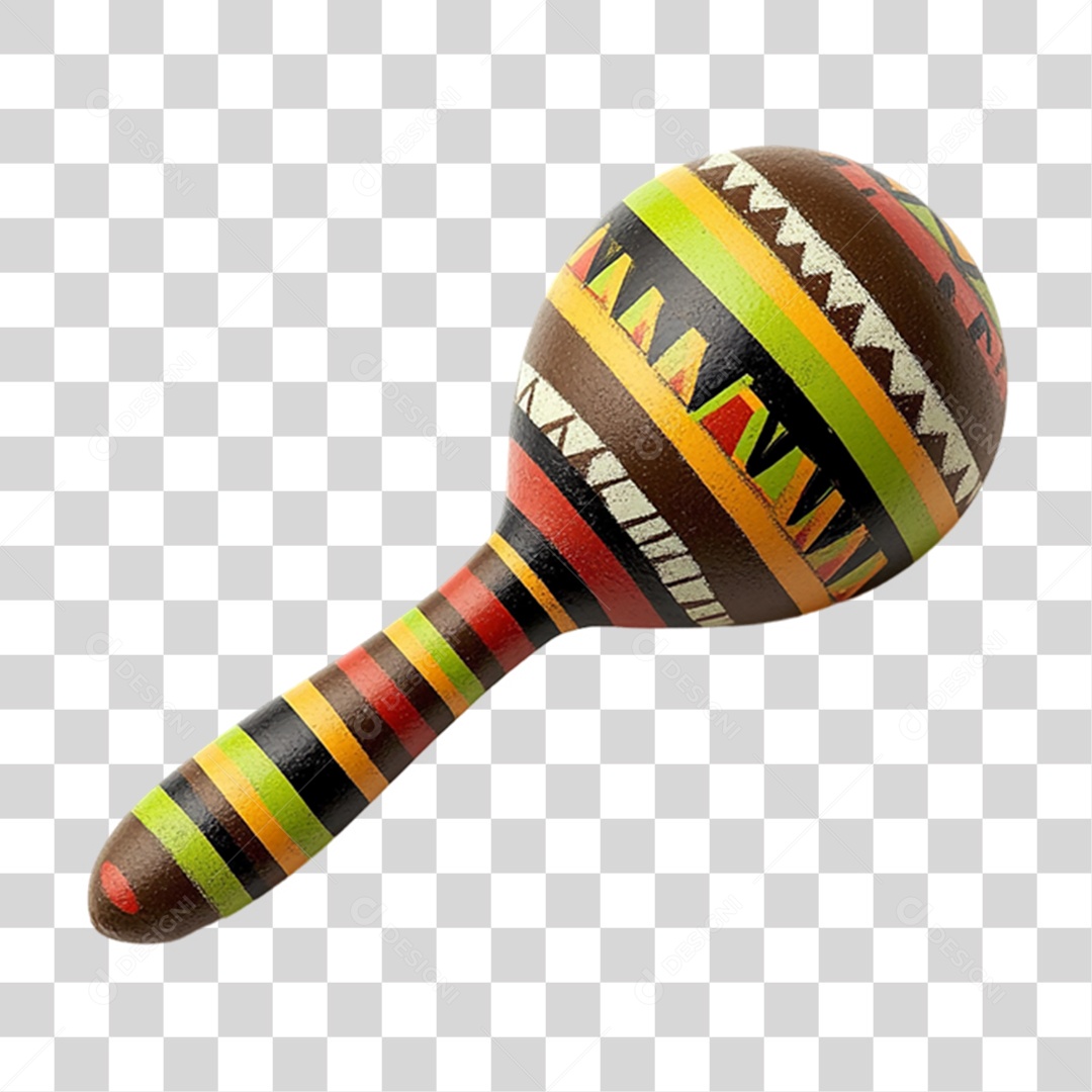 Maracá Instrumento Musical PNG Transparente