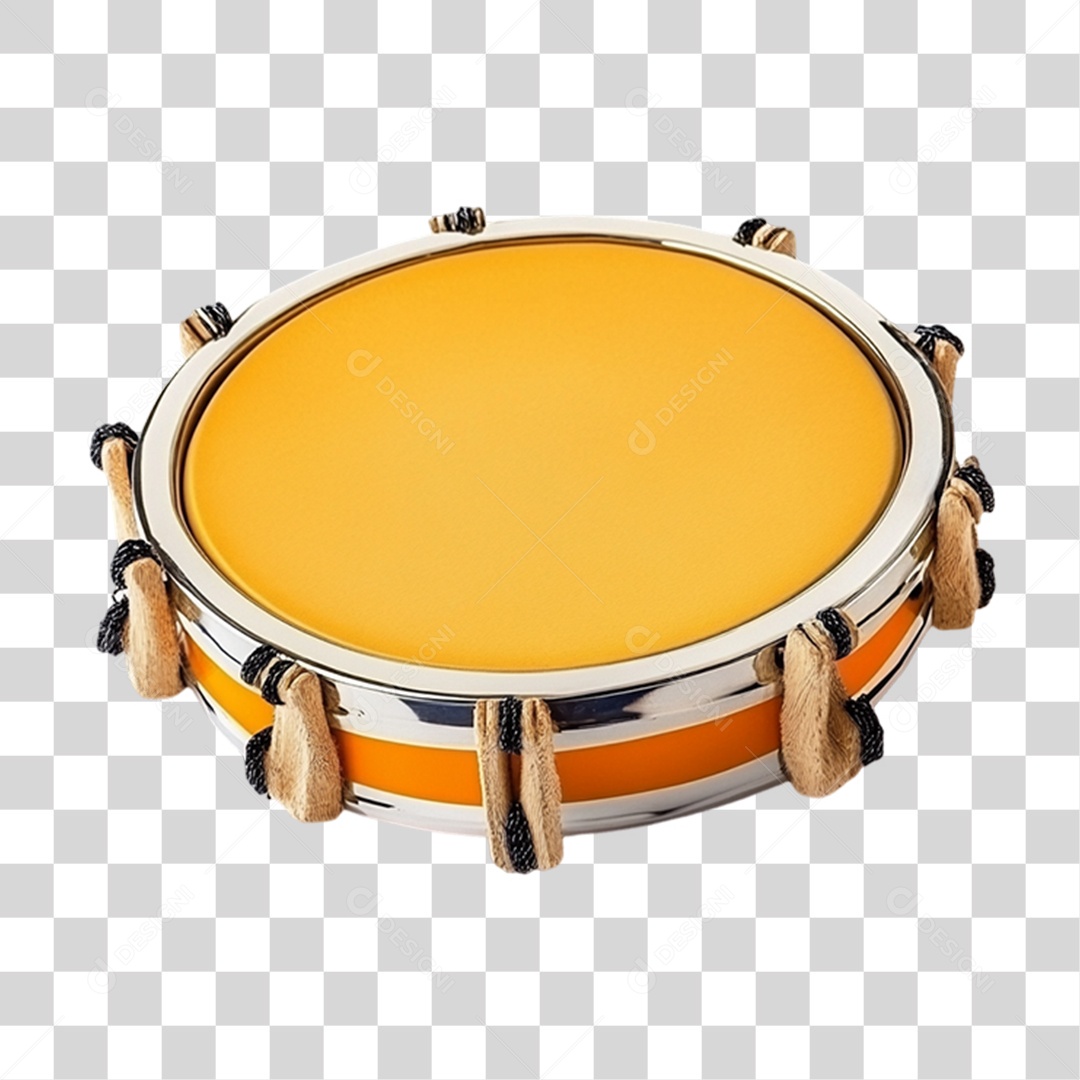 Elemento 3D Pandeiro PNG Transparente