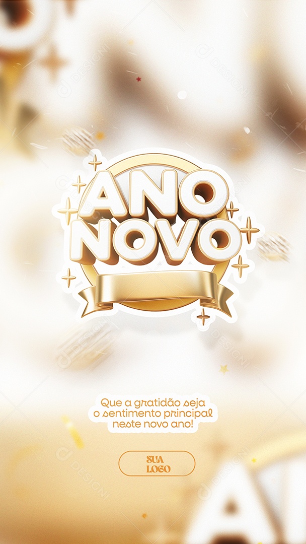 Story Ano Novo Gratidão Social Media PSD Editável