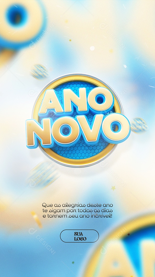 Story Feliz Ano Novo Alegrias Social Media PSD Editável