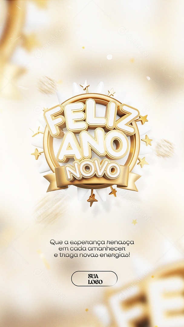 Story Feliz Ano Novo Que a Esperança Renasça Social Media PSD Editável