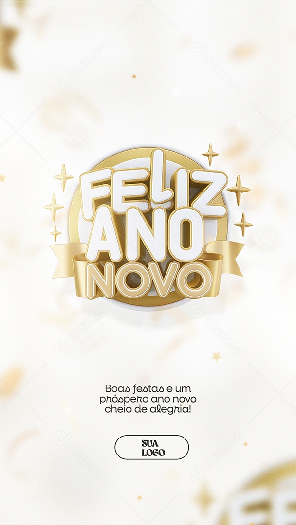 Story Feliz Ano Novo Boas Festas Social Media PSD Editável