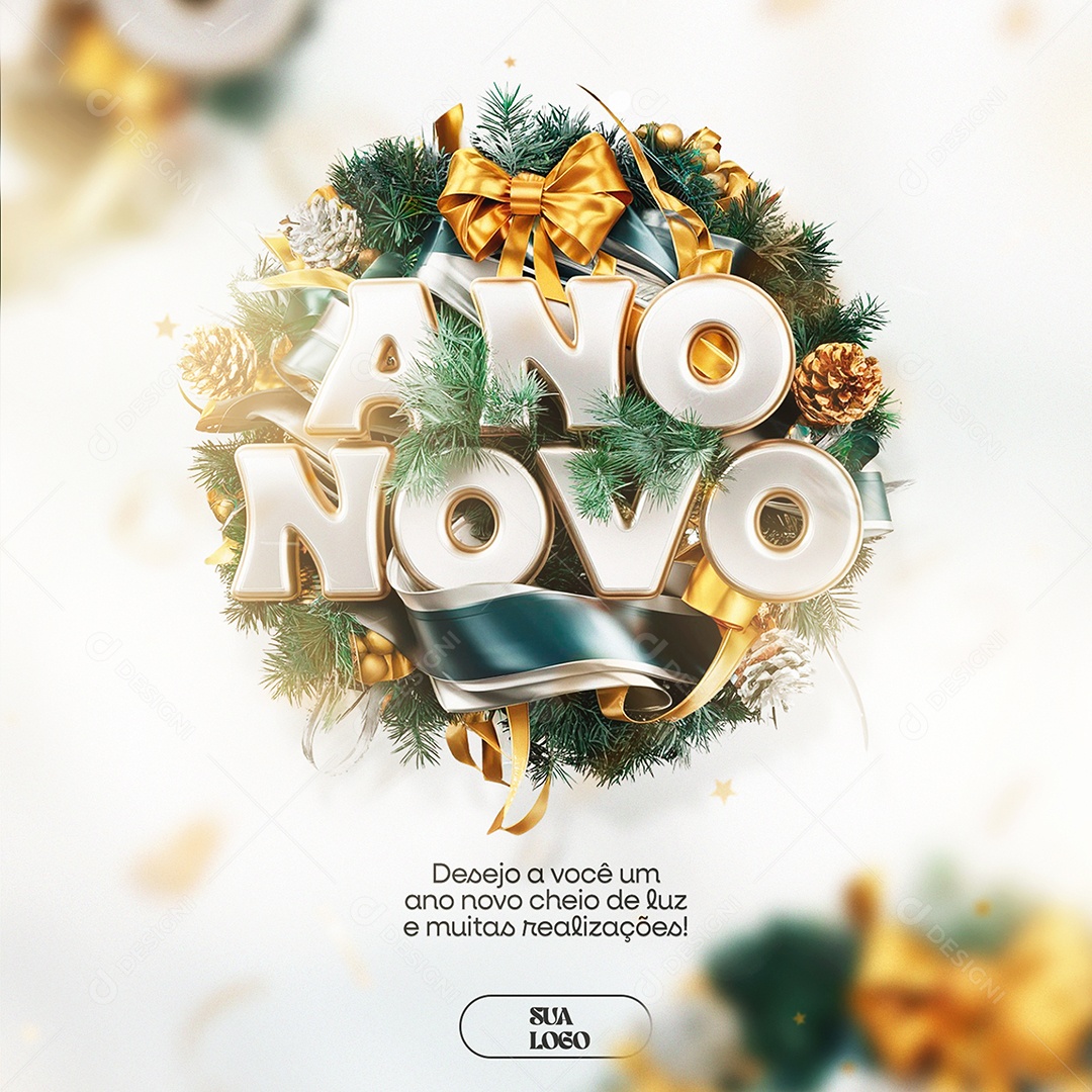 Ano Novo Desejo a Você Um Ano Novo Social Media PSD Editável