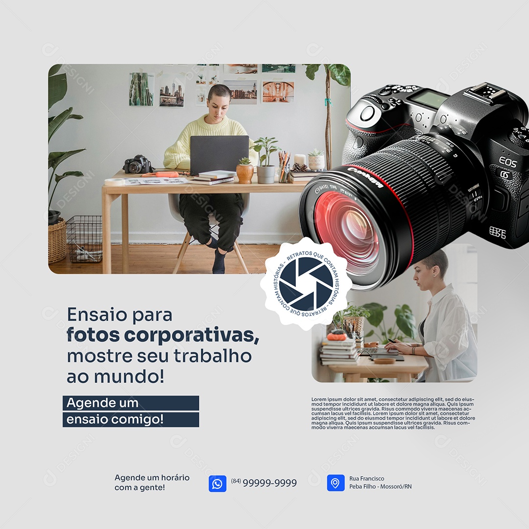 Fotógrafo Ensaio Para Fotos Corporativas Social Media PSD Editável