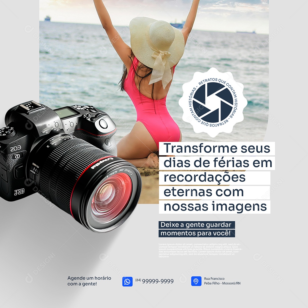 Fotógrafo Recordações Eternas Social Media PSD Editável