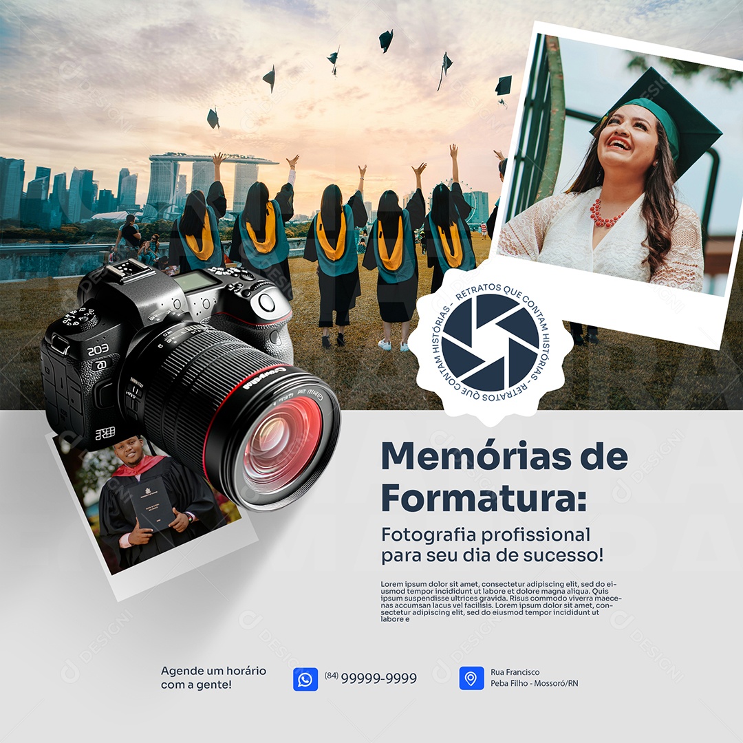 Fotógrafo Memórias de Formatura Social Media PSD Editável