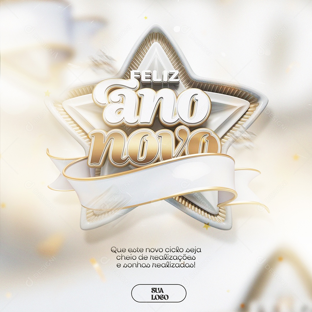 Feliz Ano Novo Sonhos Social Media PSD Editável