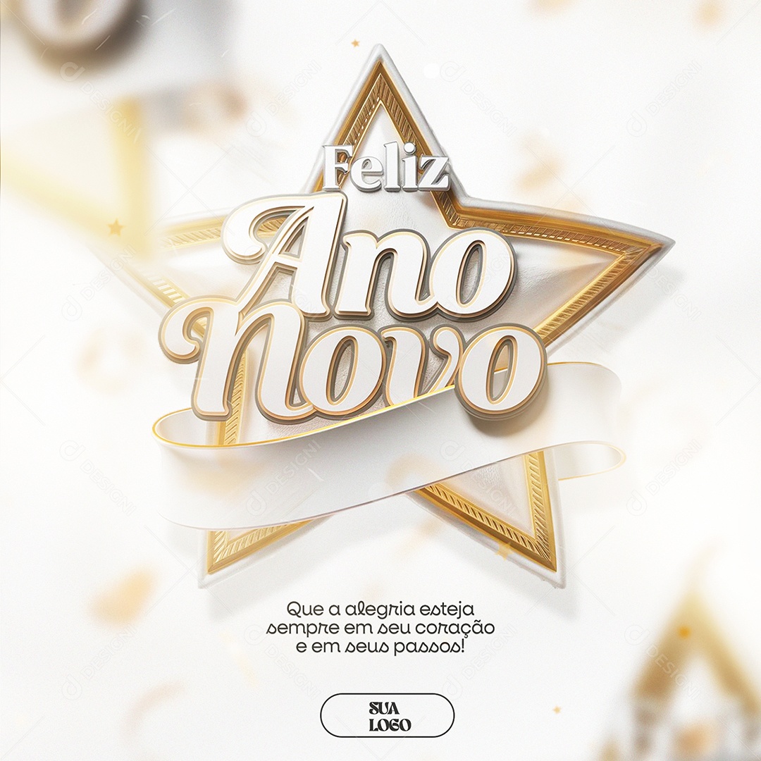 Feliz Ano Novo Saúde e Paz Social Media PSD Editável