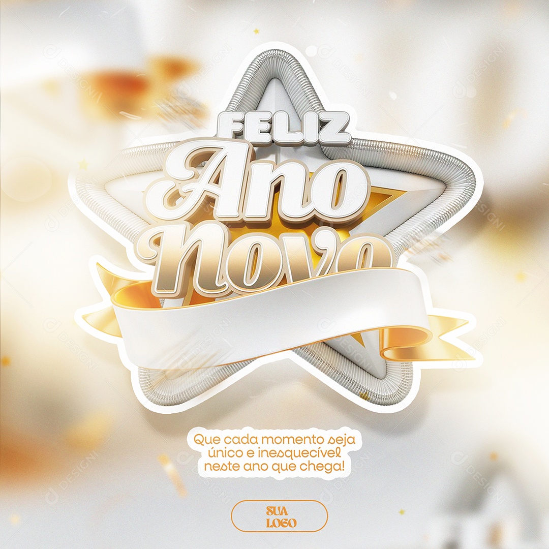 Feliz Ano Novo Cada Momento Seja Único Social Media PSD Editável
