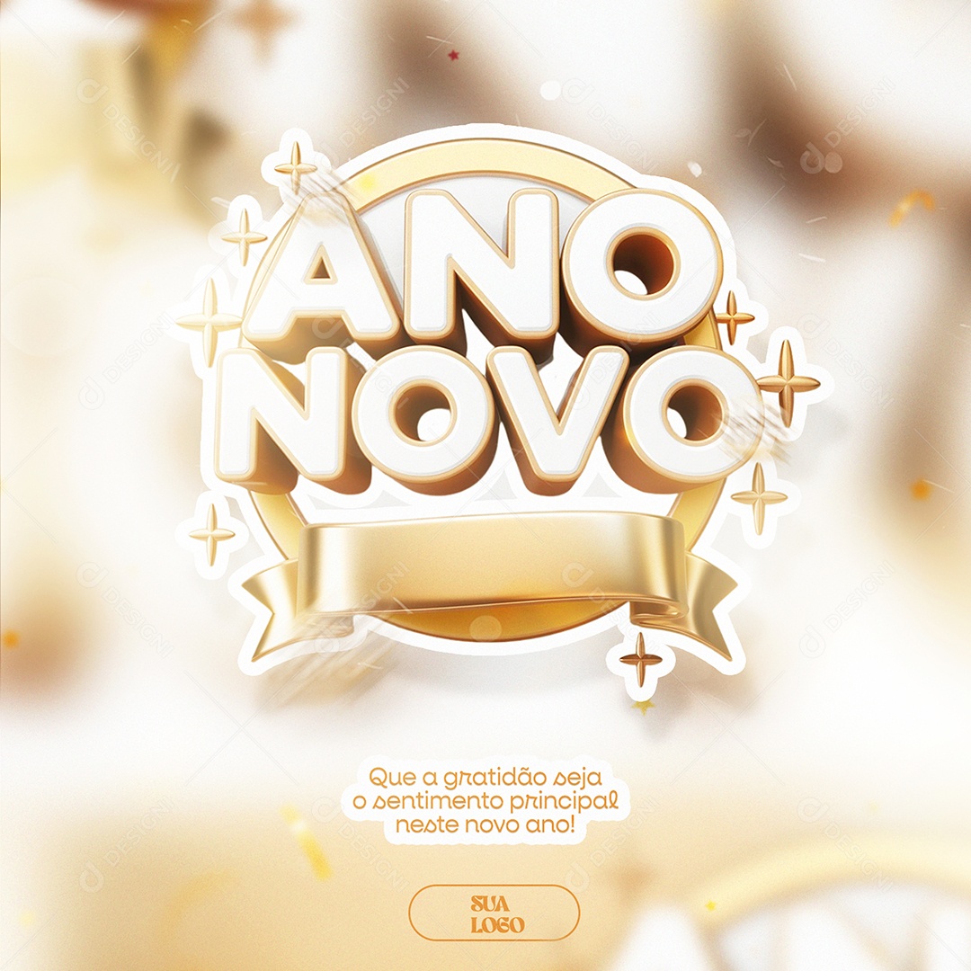 Ano Novo Gratidão Social Media PSD Editável
