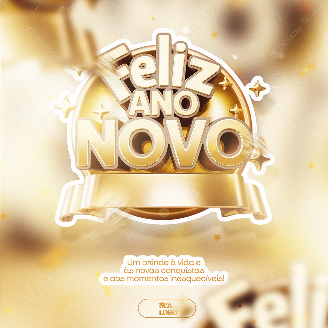 Feliz Ano Novo Momentos Social Media PSD Editável