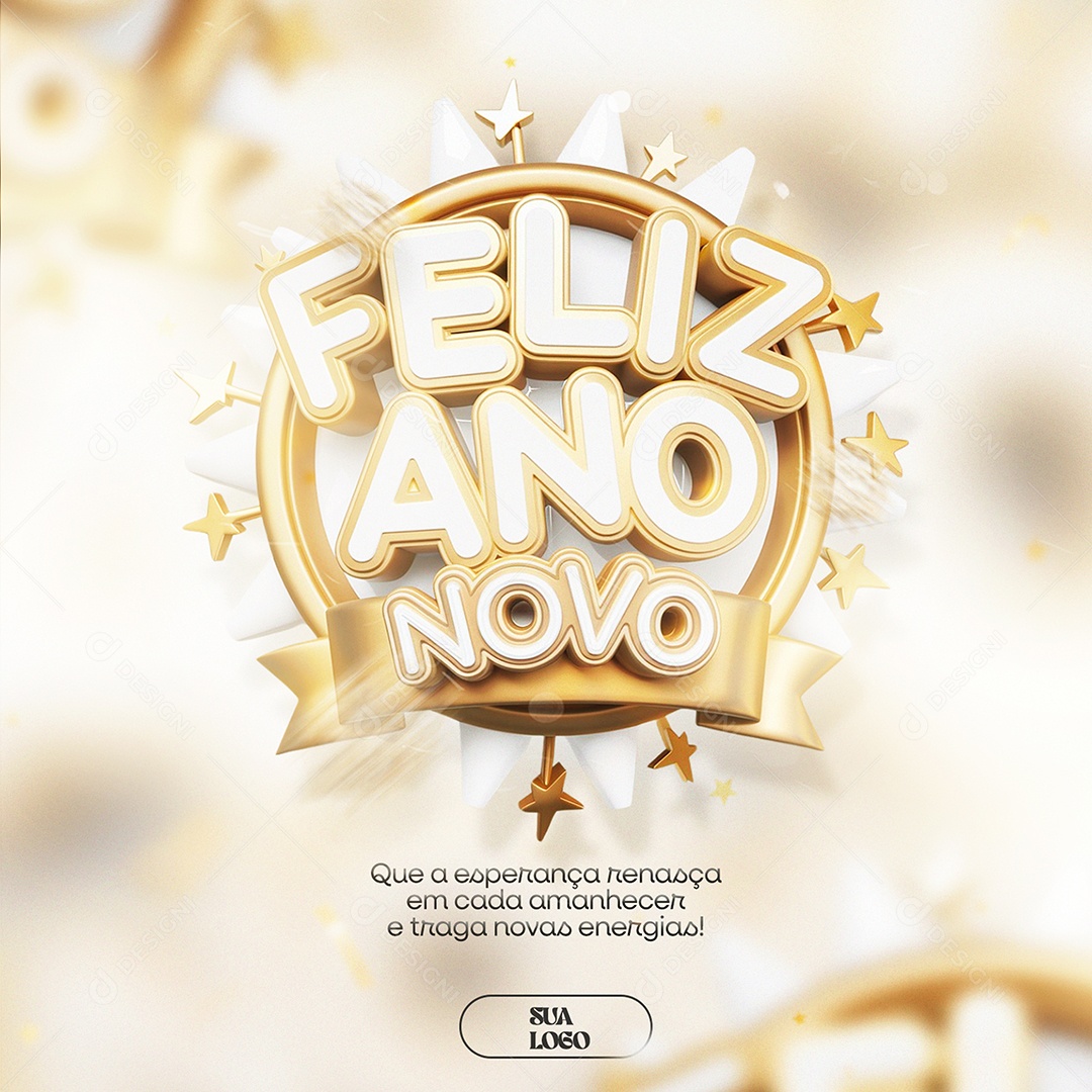 feliz Ano Novo Energias Social Media PSD Editável