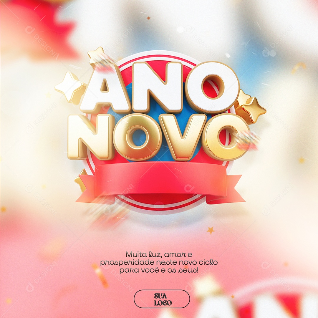 Ano Novo Muita Luz Social Media PSD Editável