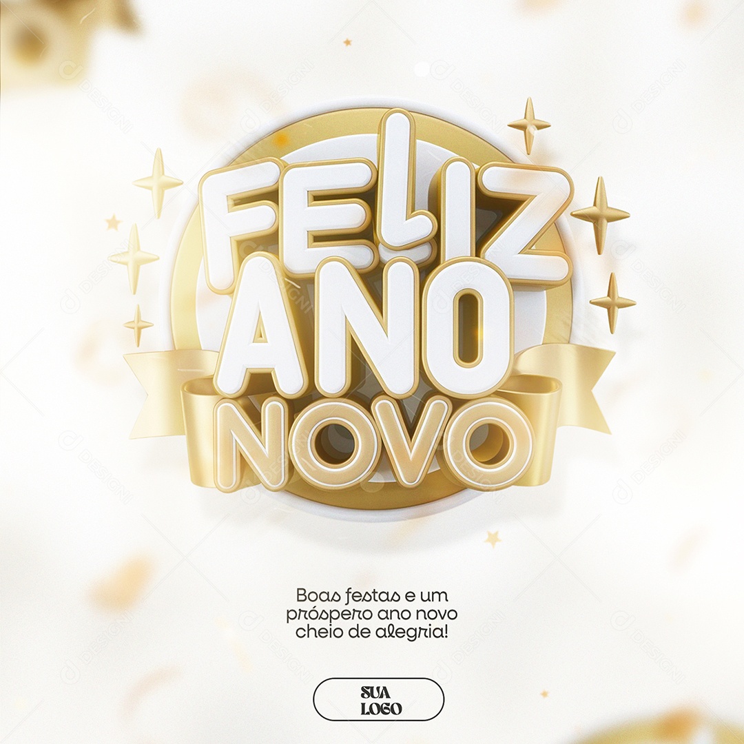 Feliz Ano Novo Boas Festas Social Media PSD Editável