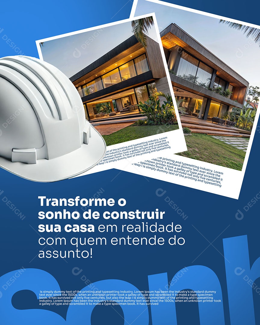 Construtora Transforme Seu Sonho Em Realidade Social Media PSD Editável