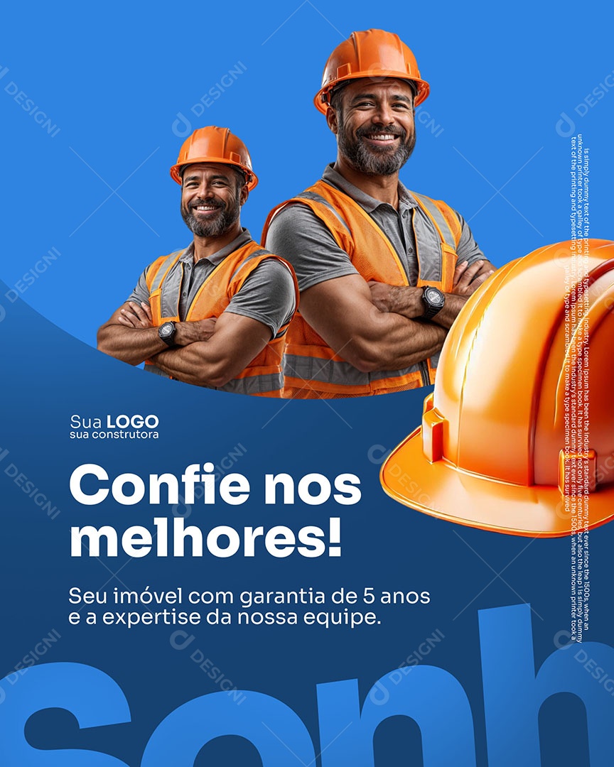 Construtora Confie Nos Melhores Social Media PSD Editável
