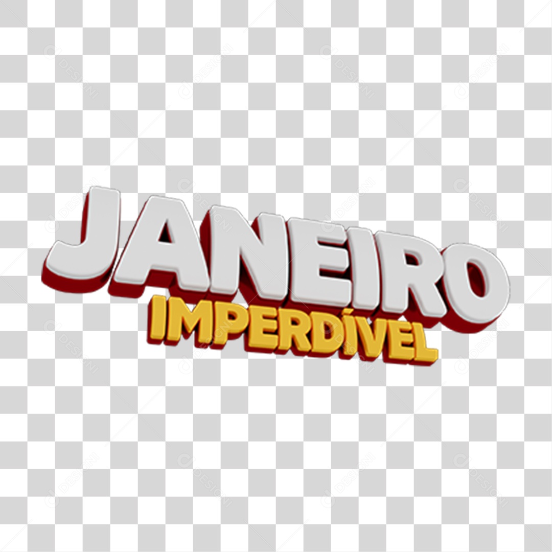 Selo 3D Janeiro Imperdível PNG Transparente