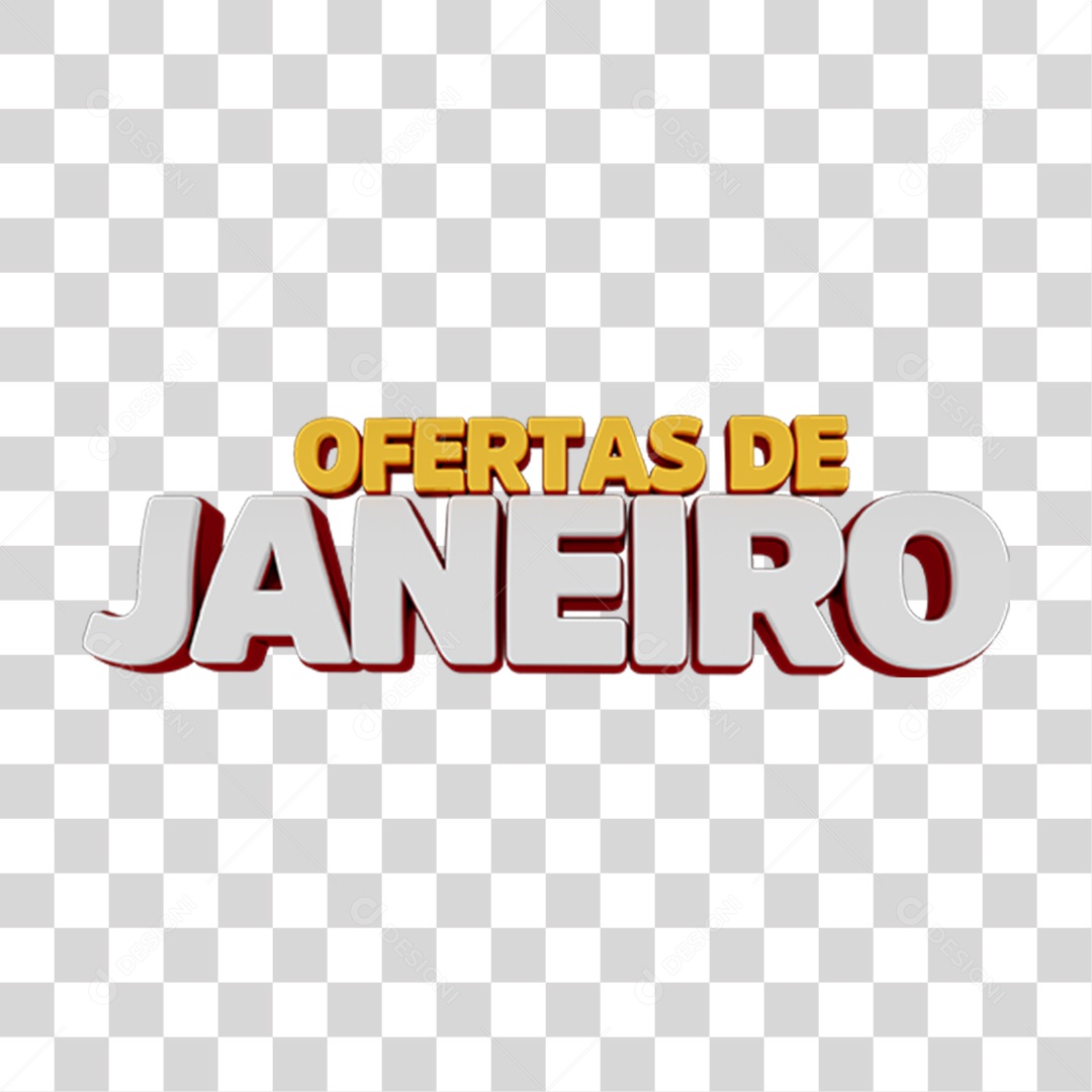 Selo 3D Ofertas de Janeiro PNG Transparente