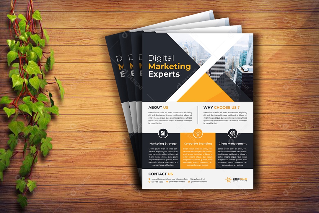 Modelo de Folheto Empresarial PSD + AI Editável