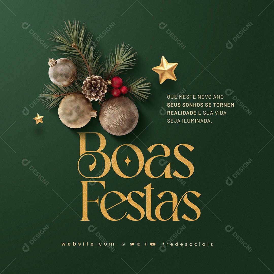 Boas Festas Sonhos Social Media PSD Editável