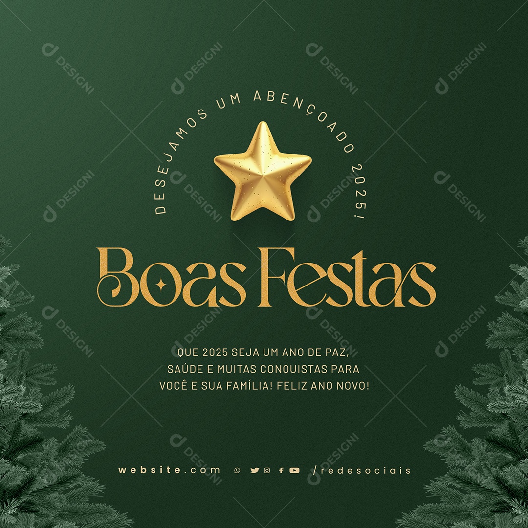 Boas Festas Conquistas Social Media PSD Editável