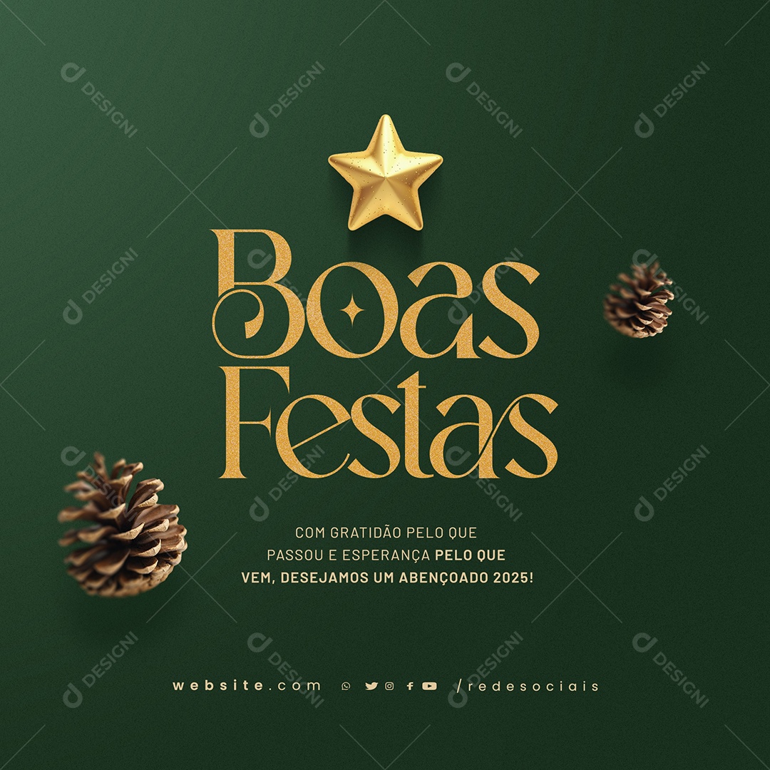 Boas Festas Gratidão Social Media PSD Editável