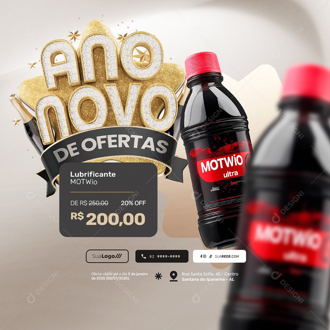 Ano Novo De Ofertas Lubrificante Social Media PSD Editável