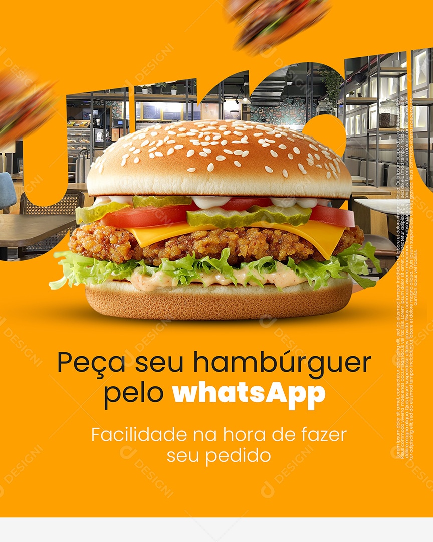 Hamburgueria Peça Seu Hambúrguer Social Media PSD Editável