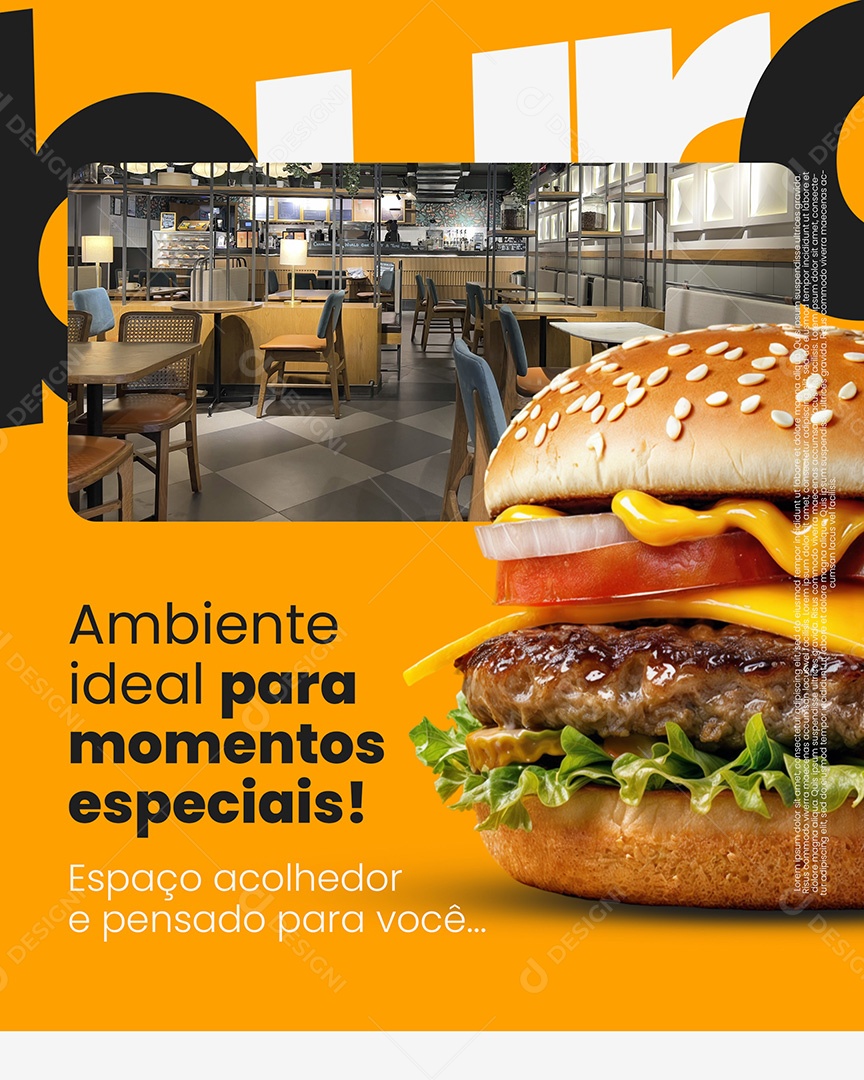 Hamburgueria Ambiente Para Momentos Especiais Social Media PSD Editável