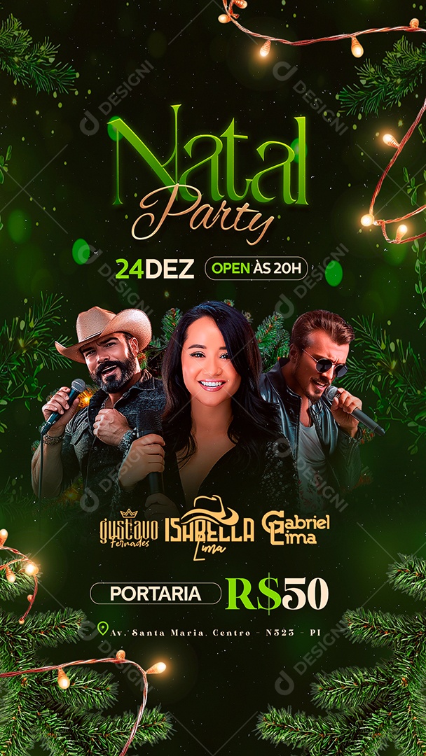 Story Flyer Natal Party Social Media PSD Editável