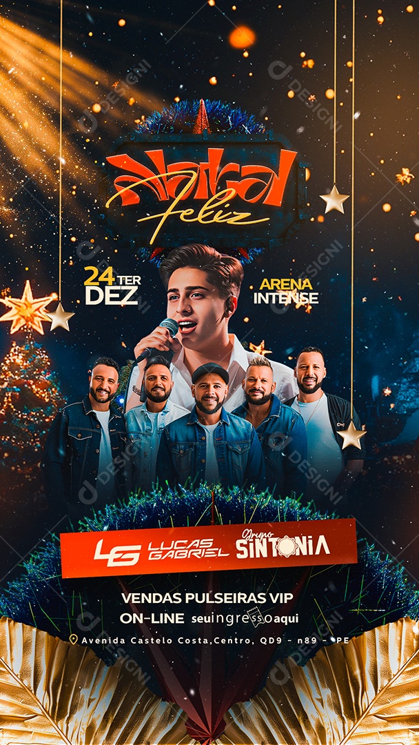 Story Flyer Natal Feliz Lucas Gabriel Social Media PSD Editável