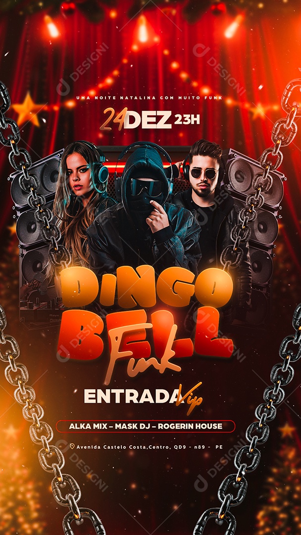 Story Flyer Dingo Bell Funk Social Media PSD Editável