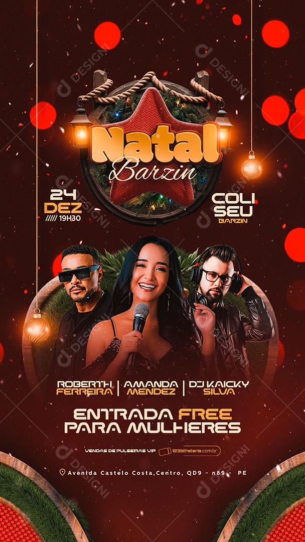 Story Flyer Natal Barzin Amanda Mendez Social Media PSD Editável