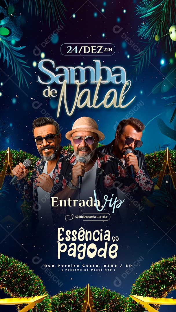 Story Flyer Samba de Natal Social Media PSD Editável