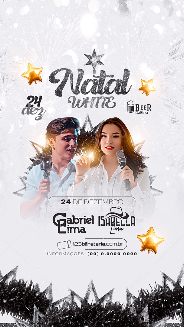 Story Flyer Natal White Social Media PSD Editável