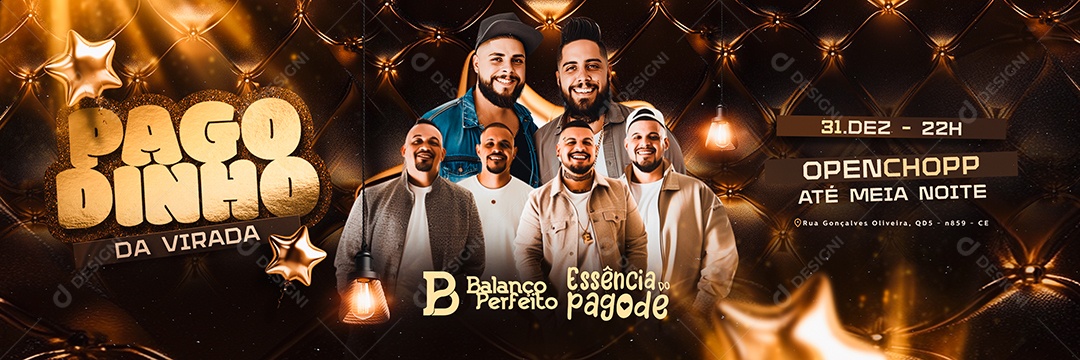Carrossel Flyer Pagodinho da Virada Social Media PSD Editável
