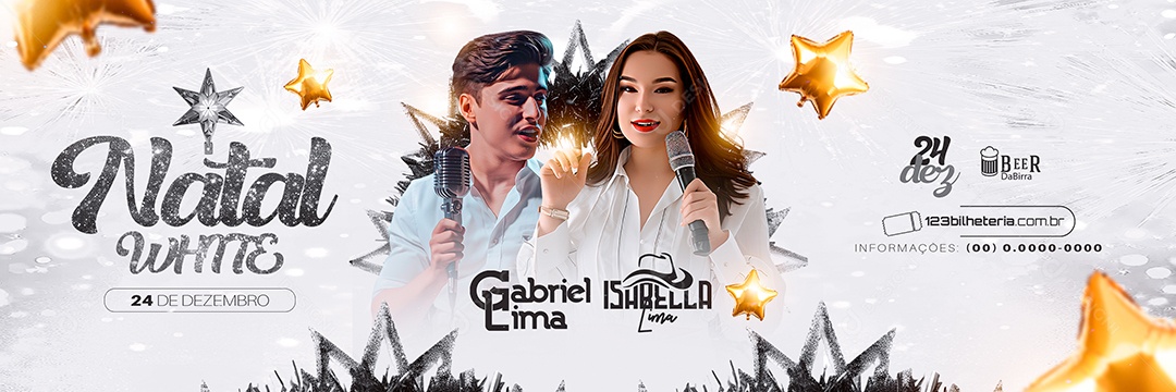 Carrossel Flyer Natal White Social Media PSD Editável