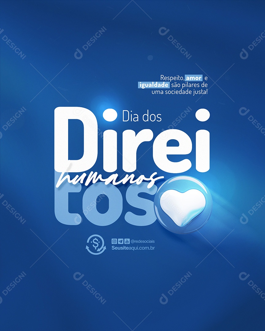 Dia Internacional dos Direitos Humanos 10 Dezembro Social Media PSD Editável