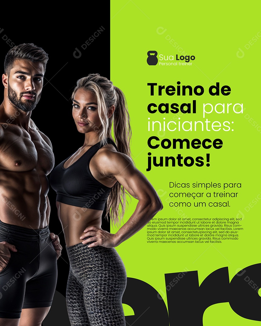 Academia Treinos de Casal Social Media PSD Editável