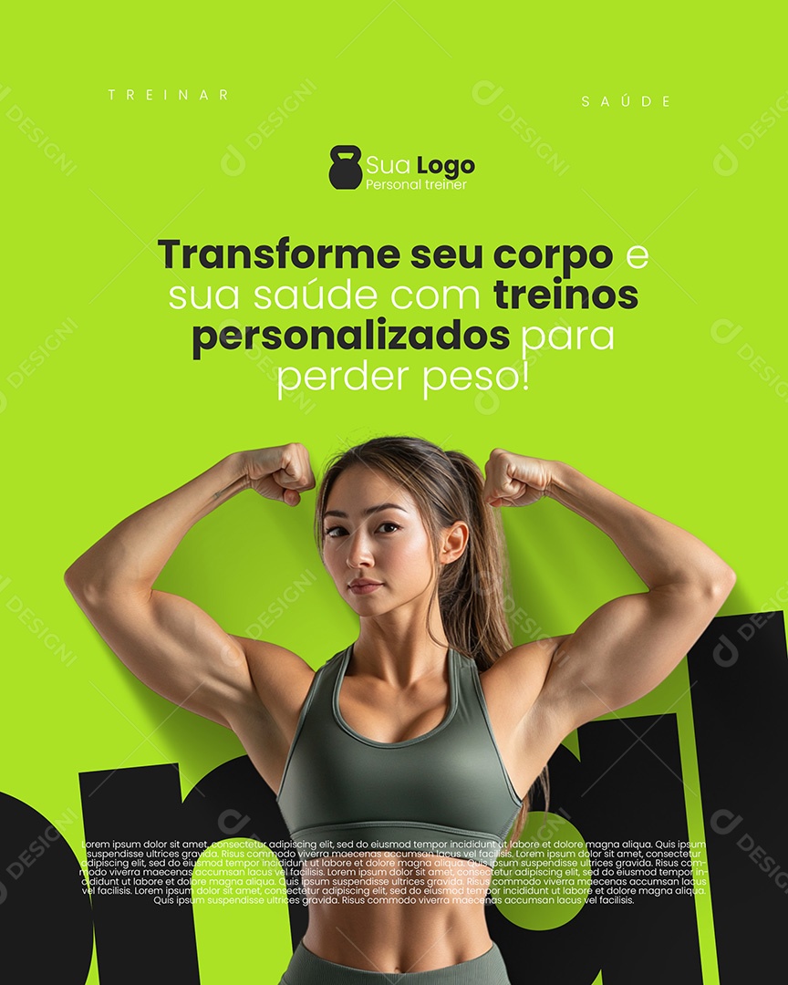Academia Transforme o Seu Corpo Social Media PSD Editável
