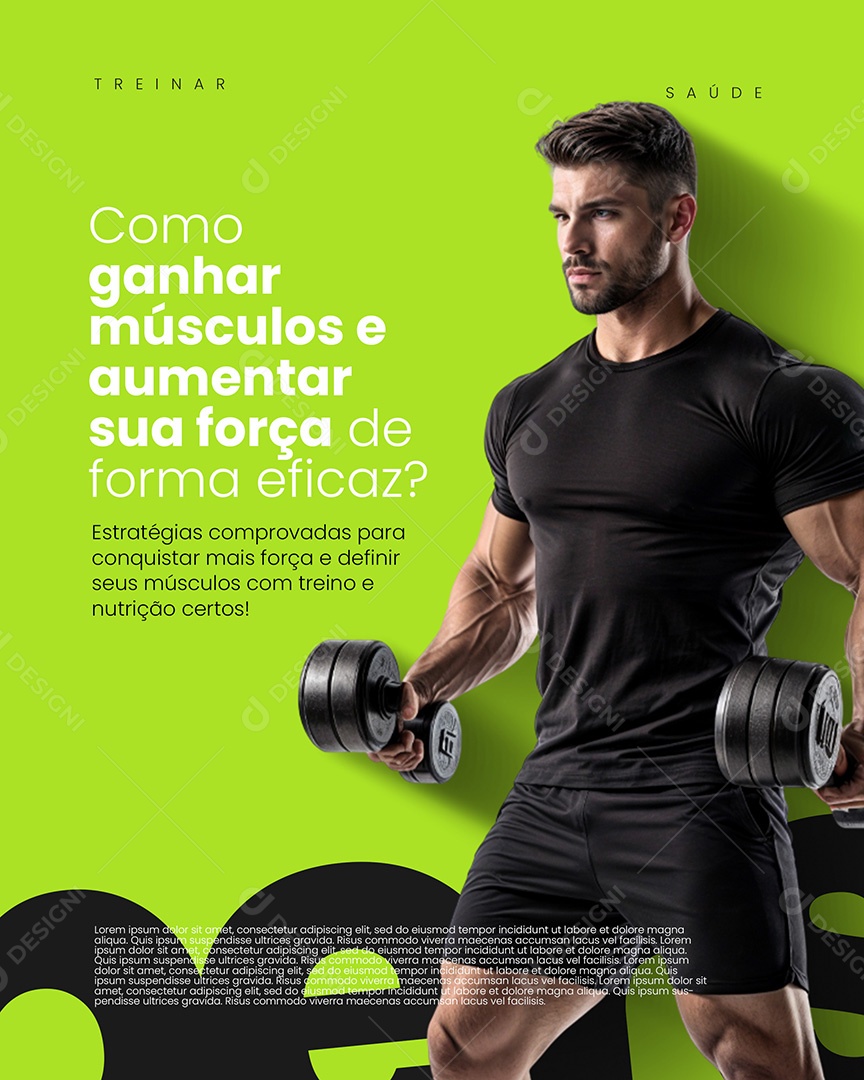 Academia Ganhar Músculo Social PSD Editável