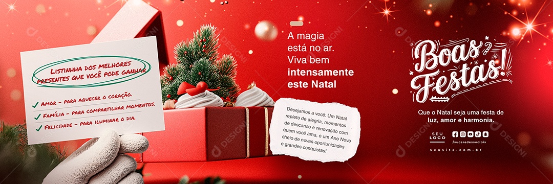 Carrossel Natal Boas Festas A Magia Está no Ar Social Media PSD Editável