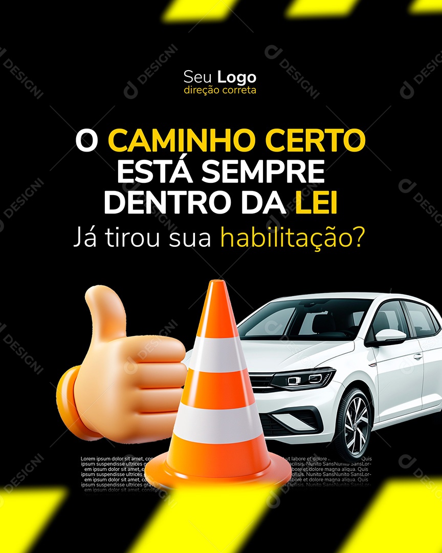 Auto Escola O Caminho Certo Social Media PSD Editável
