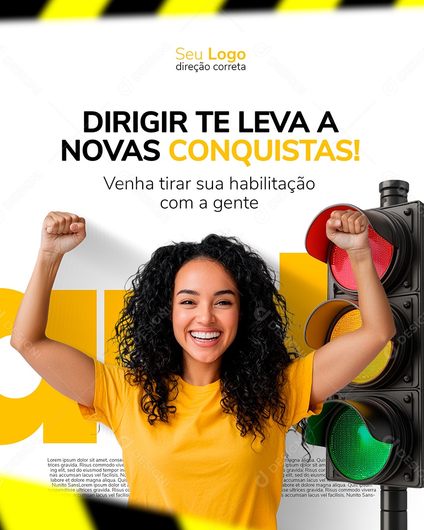 Auto Escola Dirigir Novas Conquistas Social Media PSD Editável