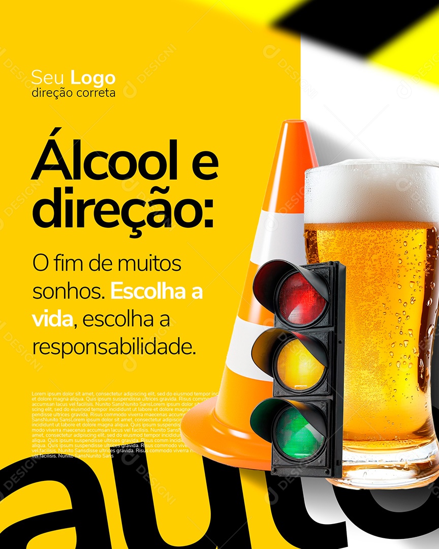 Auto Escola Escolha a Vida Social Media PSD Editável