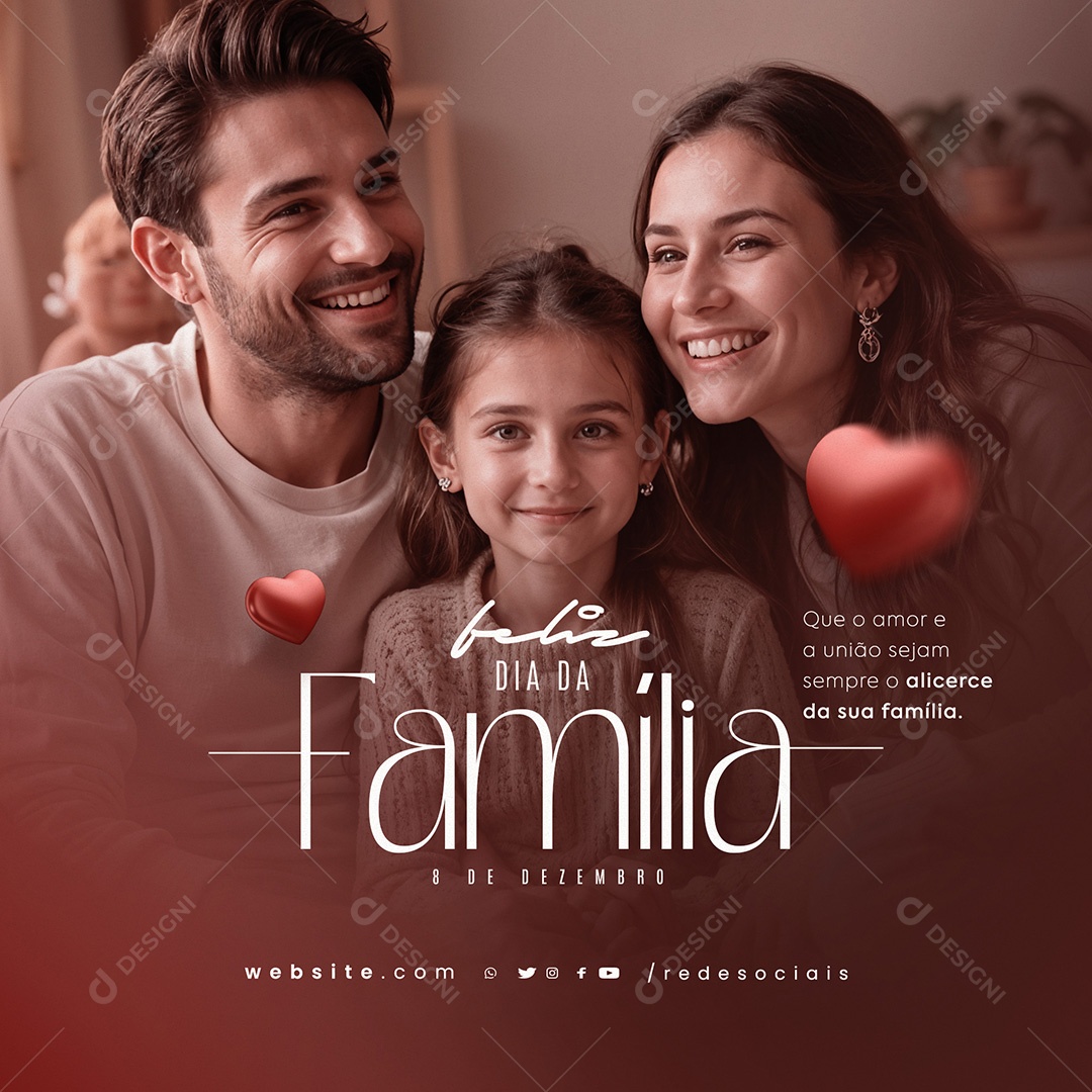 Feliz Dia da Família 08 de Dezembro Social Media PSD Editável